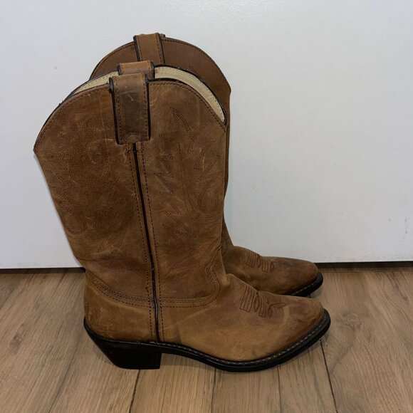 Durango Tan Leather Western Cowboy Boots Size 6.5 M Womens - Picture 1 of 11